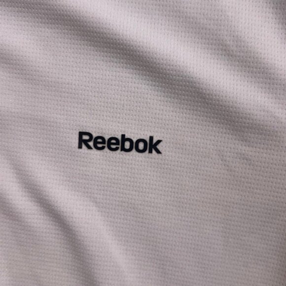 Reebok Men Large Play Dry White Black Golf‎ Short Sleeve 3 Button Polo Shirt (W) - Picture 7 of 8